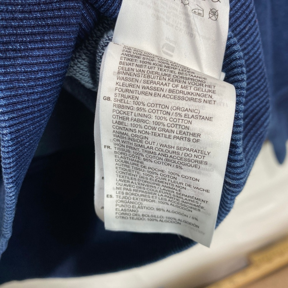 G Star Raw Blue Denim‎ Look Crewneck Sweatshirt Men's Size Medium Distressed - Picture 6 of 9
